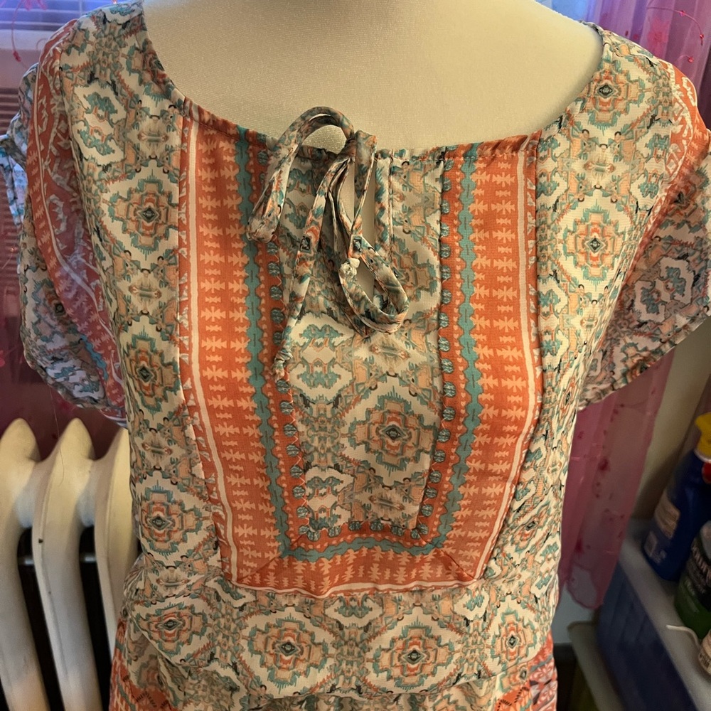 Maurices Shirt Women Small Blouse Floral Cap Sleeve Lightweight Top